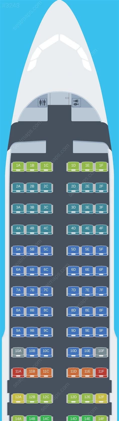 Seat Map Of Vueling Airbus A320 Aircraft