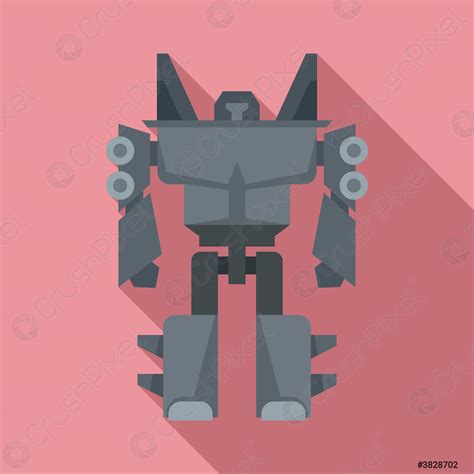 Robot Transformer Icon Flat Style Stock Vector 3828702 Crushpixel