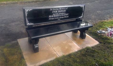 Black Granite Memorial Bench Stevenson Memorials