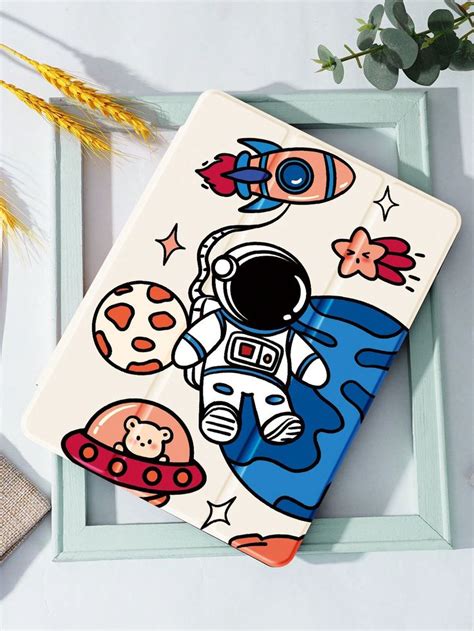 Capa Compat Vel Ipad Padr O De Astronauta De Desenho Animado