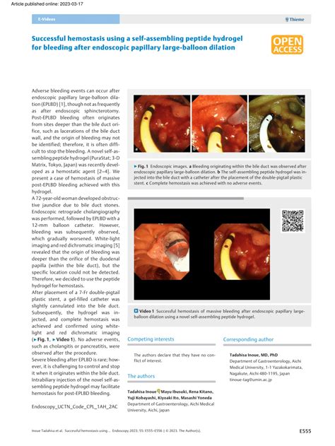 Pdf Successful Hemostasis Using A Self Assembling Peptide Hydrogel