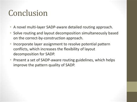 PPT Flexible Self Aligned Double Patterning Aware Detailed Routing