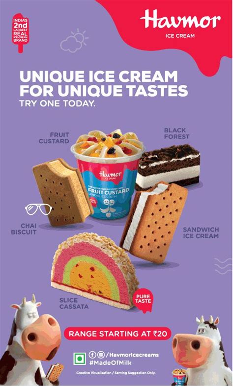 Havmor Ice Cream Unique Ice Cream For Unique Tastes Ad Times Of India