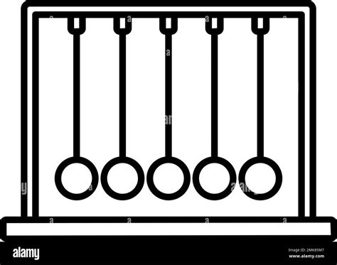 Newton Pendulum Physics Vector Icon On Transparent Background