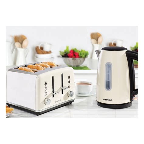 Cream Kensington Jug Kettle & 4-Slice Toaster Set