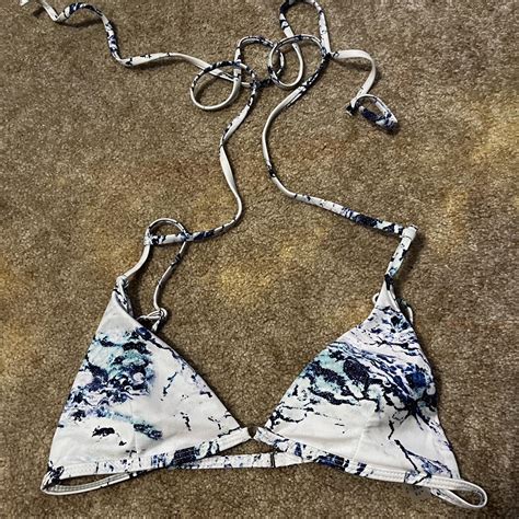 Zaful Marble Bikini Top Depop