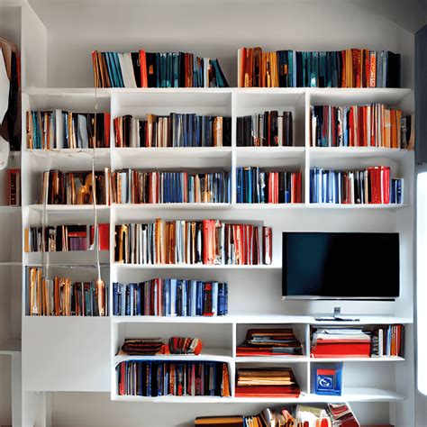 A Well Furnished Room With Book Shelf And Colorful Light · Creative Fabrica