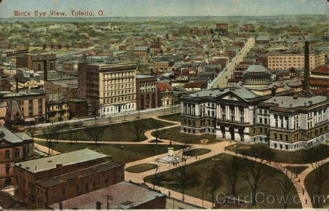 Birds Eye View Toledo Oh Postcard