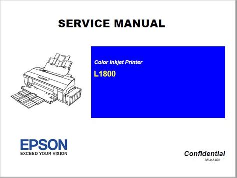 Epson Color Inkjet L1800 Service Manual - ManualsBooks