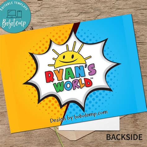 Ryan's World Birthday Invitation Printable | Createpartylabels