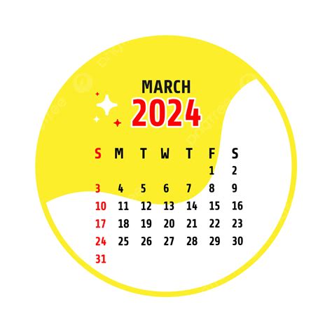 Marzo Calendario Fondo Transparente Vector Png Marzo