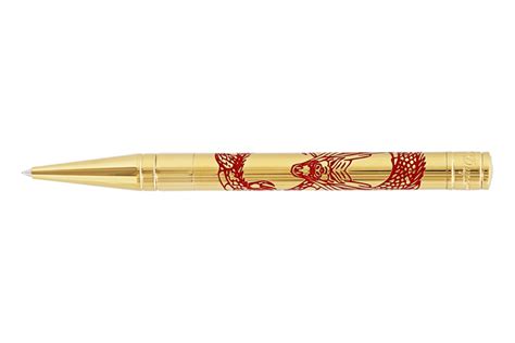 S T Dupont D Initial Dragon Golden Ballpoint Pen