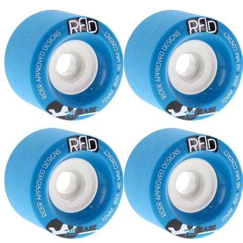 Rad Wheels 72mm 82a Blue Release Longboard Rider Approved Designs