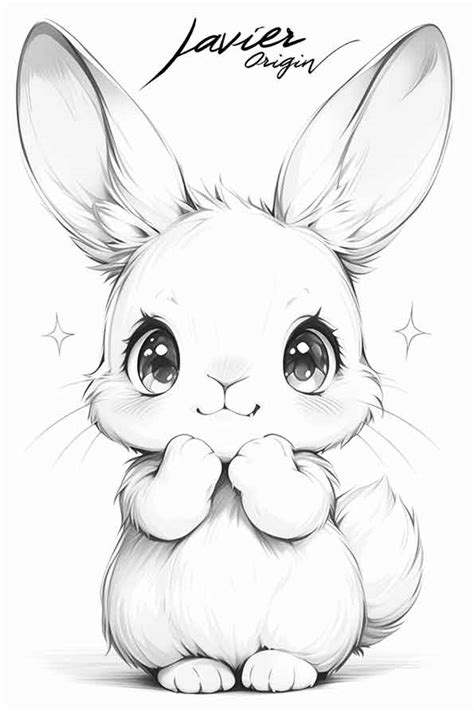 Conejos Para Colorear Imprimir Dibujos De Tiernos Conejos Kawaii