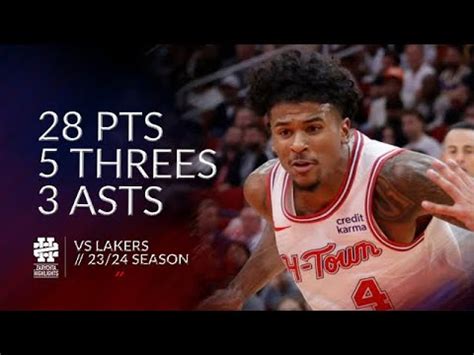 Jalen Green 28 Pts 5 Threes 3 Asts Vs Lakers 23 24 Season YouTube