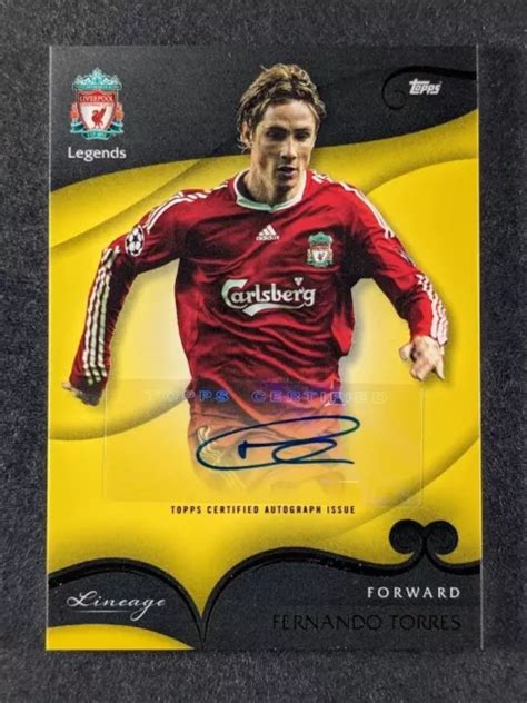 2022 23 TOPPS LIVERPOOL Lineage FERNANDO TORRES 75 Auto Yellow