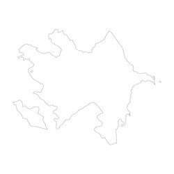 Azerbaijan Solid Black Outline Border Map Vector Image