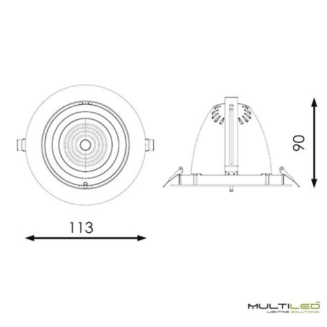 Empotrable Downlight Led Basculante Circular Cob Epistar W Blanco C Lido