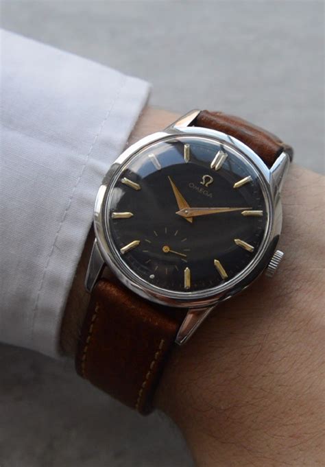 1960 Vintage Omega Seamaster Mechanical Small Seconds Black Dial Gold