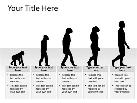 PowerPoint Slide - Evolution Diagram - Gray - 5-Steps - PL177 ...