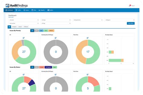 Dashboard Audit Issue Management Software