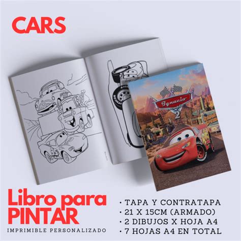 Libro Para Pintar Imprimible CARS Jotas Paper Kits