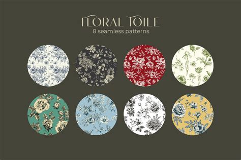 Modern Floral Toile De Jouy Patterns Design Cuts