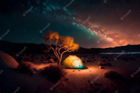 Premium Photo | Camping under the shining stars of the night sky ...