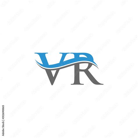 Initial Vr Letter Linked Logo Creative Letter Vr Logo Vector With Blue