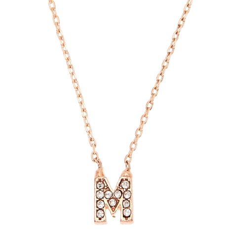 Rose Gold Initial Pendant Necklace - M | Claire's