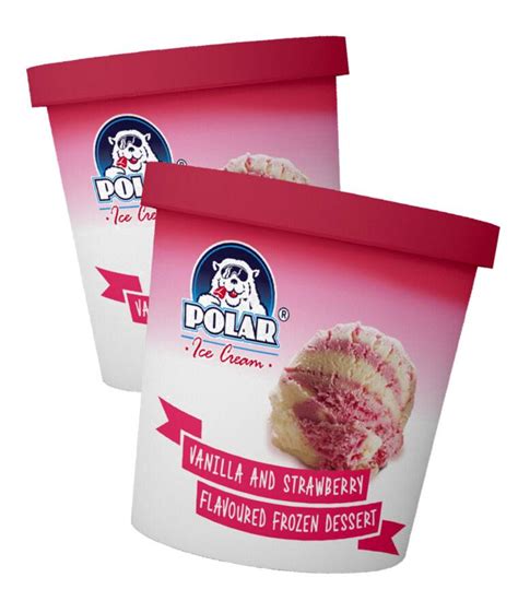 Polar 500ml Tub Vanilla Strawberry Box Of 12 Ice Cream Queen