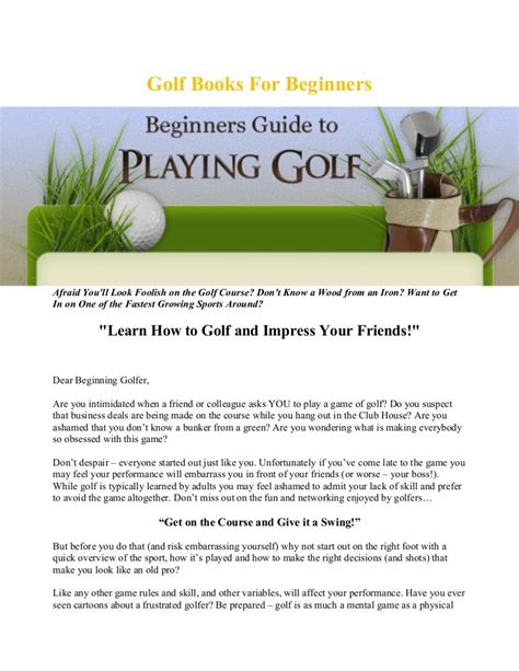 Golf books for beginners