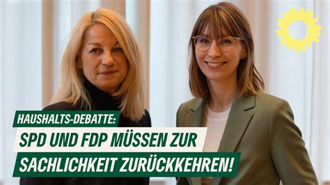 Gr Ne Zur Haushaltsdebatte Spd Und Fdp M Ssen Zur Sachlichkeit