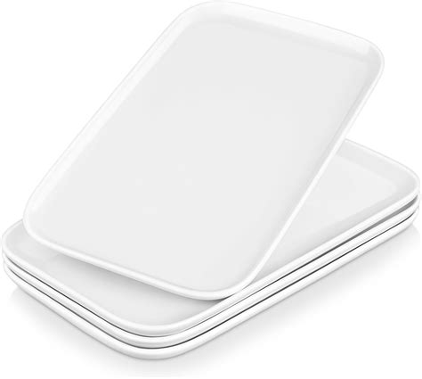 Innouse Serving Tray Set White Plastic Tray For Serving Set Of 4 43 Cm X 34 Cm Uk