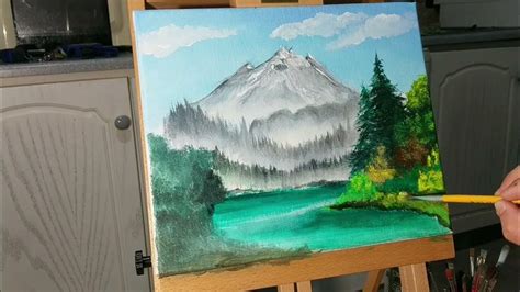 Bob Ross Style In Acrylics On Canvas Youtube