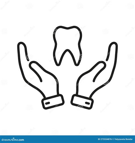 Dental Care Line Icon Dentistry Outline Symbol Dental Treatment Stock