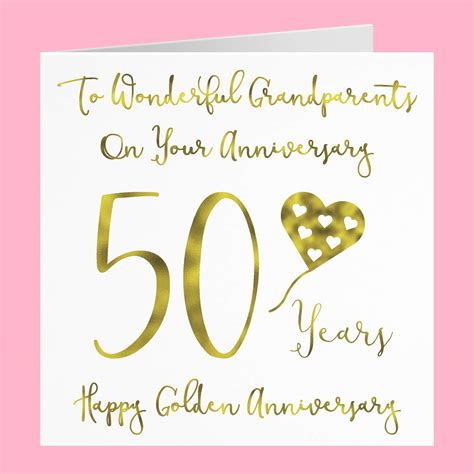 Hunts England Grandparents 50th Anniversary Card To Wonderful