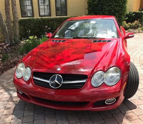 2007 mercedes SL550 Red convertible - WDBSK71F97F120397