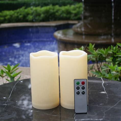 Waterproof Outdoor Flameless Led Candles With Remote And Timer Realistic Flickering Battery