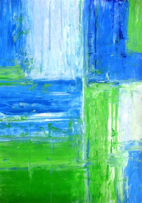 Blue Green Abstract Painting – Warehouse of Ideas