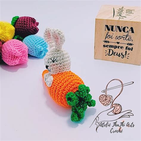 Chaveiro Coelho de Crochê Páscoa Amigurumi Elo7