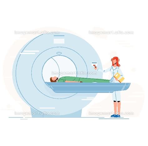 Nurse Preparing Patient For Mri Scan Test Vectorのイラスト素材 189372431 イメージマート