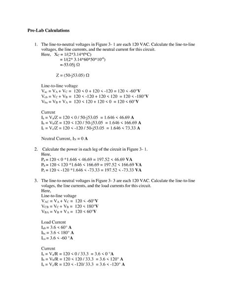 Lab 3 Ece 2110 Lab Report Pre Lab Calculations 1 The Line To