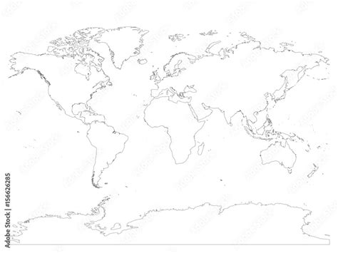 World Map Outline With Antarctica Cornie Christean