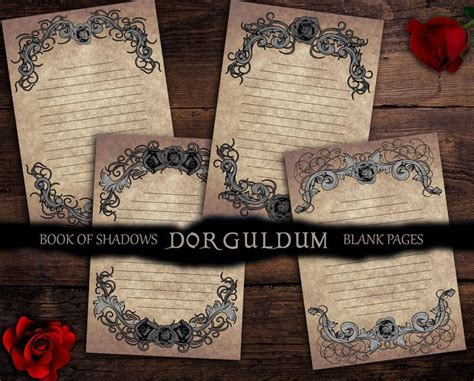 Blank Grimoire Pages A Printable Pages For Book Book Of Shadows