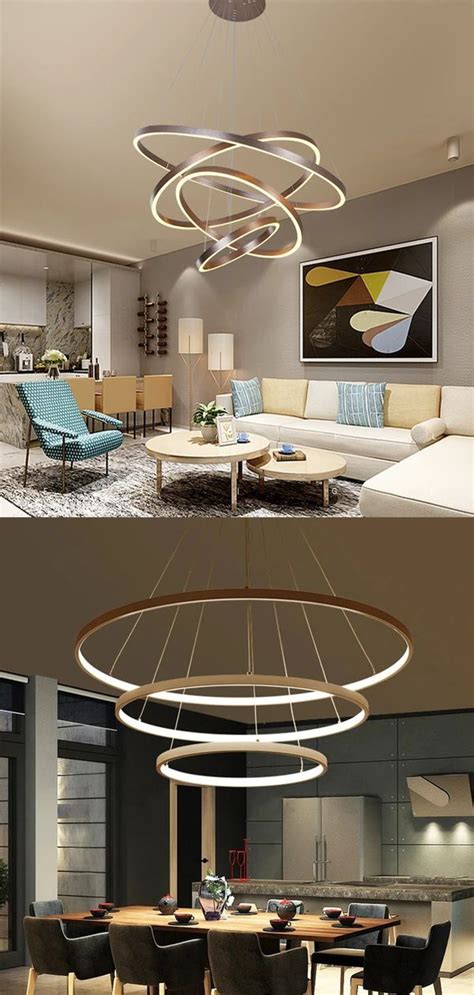 Modern Pendant Lights Circle Rings Acrylic Aluminum Led Pendant