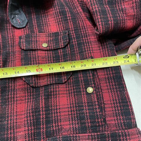 Vintage Woolrich Mackinaw Buffalo S S Red Plaid Wool Hunting Coat