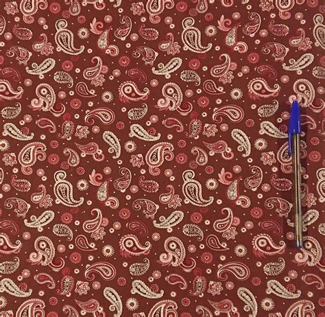 Fabrics Cotton Exclusive Prints Paisley Wine Cotton