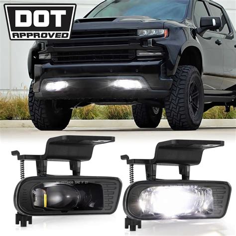 Upgrade Led Fog Light For Chevy Silverado 1500 2500 3500 1500hd 2500hd 2001 2002 Suburban 1500