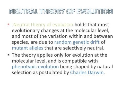 Neutral theory of evolution